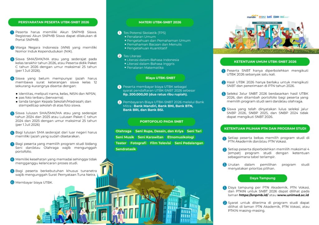 brosur utbk snbt 2026 Universitas Negeri Medan